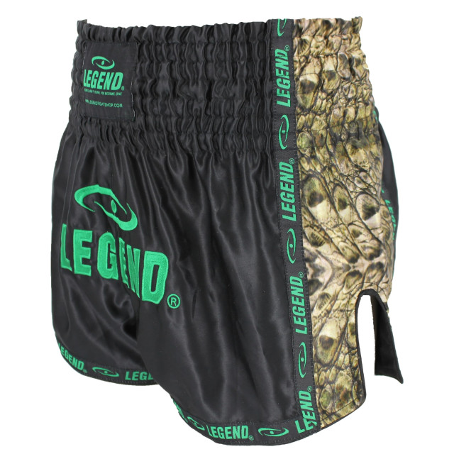 Legend Sports Kickboks broekje kids/volwassenen killer crock groen satijn PSW05CRL large