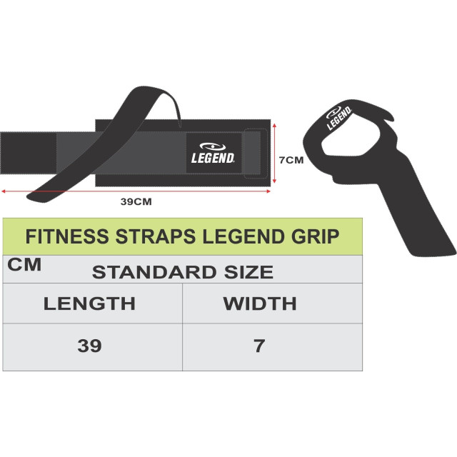 Legend Sports Fitness straps heren/dames power grip FS06ZW001 large