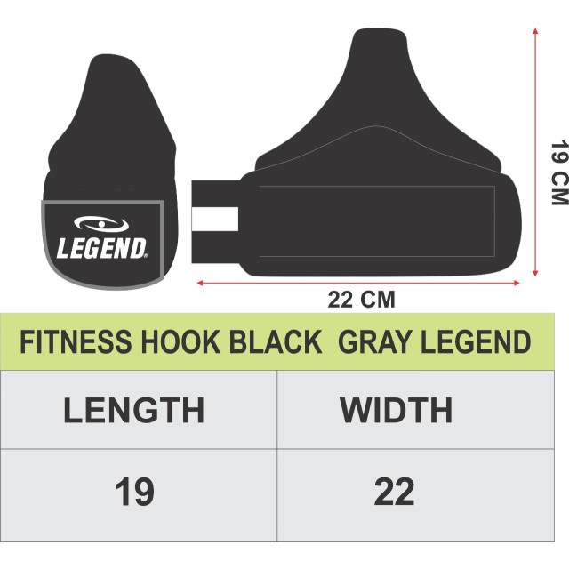 Legend Sports Fitness haak heren/dames power grip FH05ZW001 large