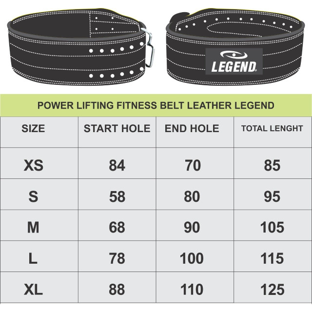 Legend Sports Power lifting fitness riem heren/dames suede leer POWRIEMLEDZWXS large