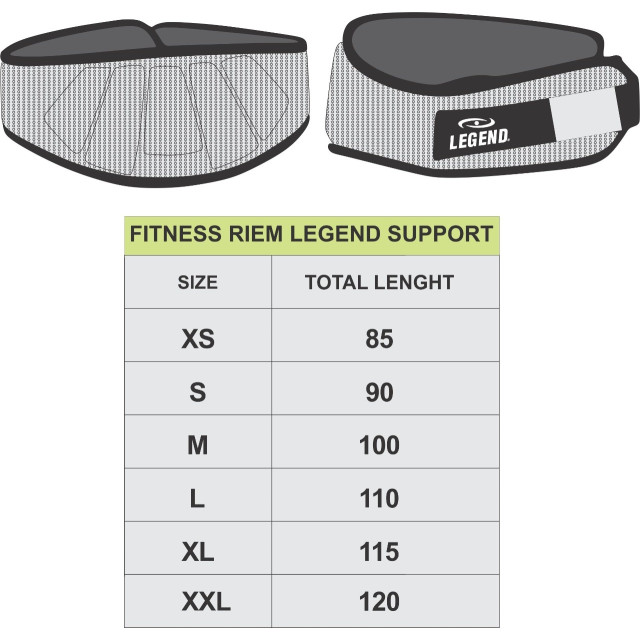 Legend Sports Fitness riem support heren/dames mesh FIT BELTBLACK large