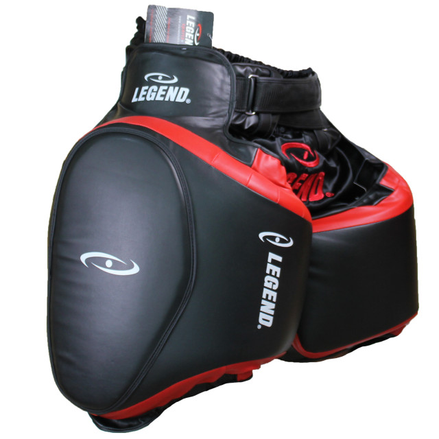 Legend Sports Leg protector zwart/rood pu PLEG01ZRONE large