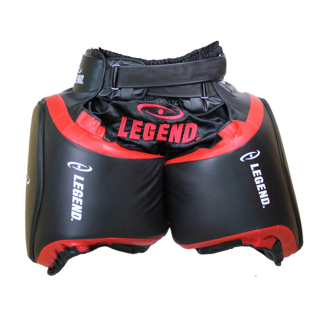 Legend Sports Leg protector zwart/rood pu PLEG01ZRONE large