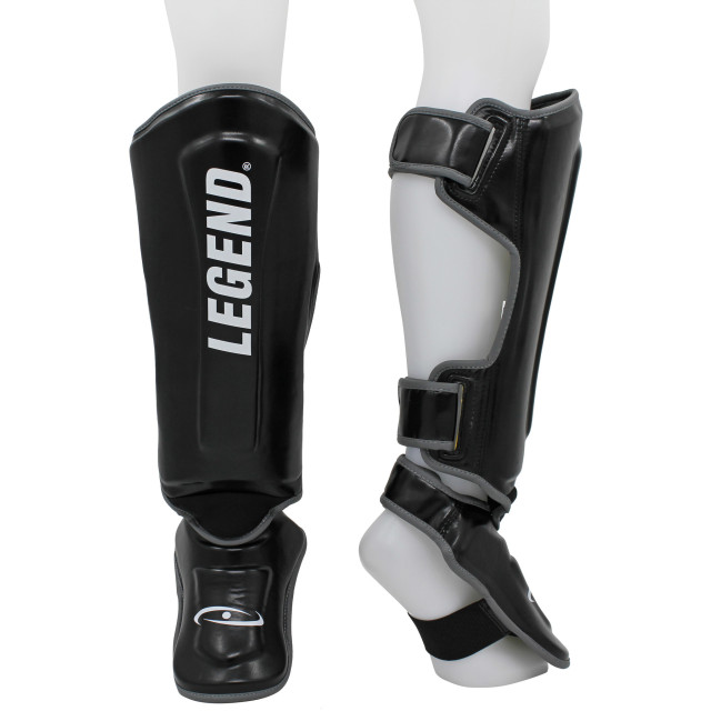 Legend Sports Kickboks scheenbeschermers protect plus heren/dames zwart- pu TSG05ZWGRXS large