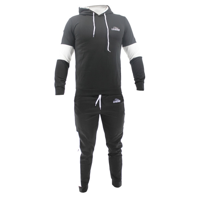 Legend Sports Functioneel joggingpak heren/dames zwart & wit polyester Y4830012BLACKS large