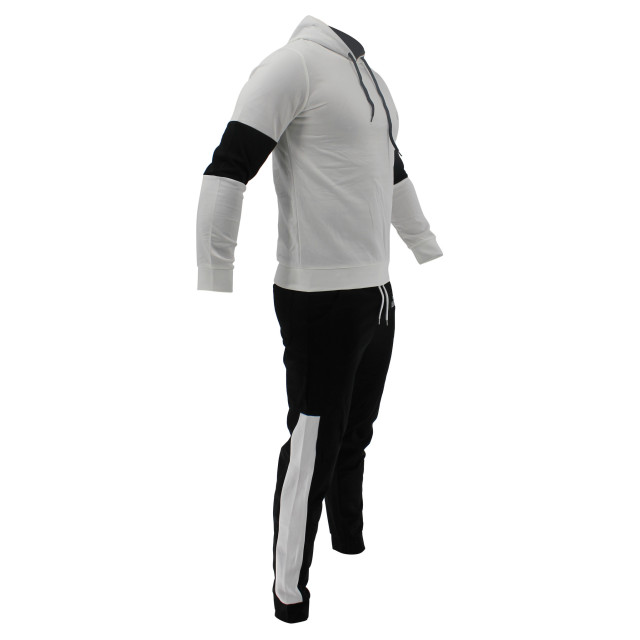 Legend Sports Functioneel joggingpak heren/dames wit & zwart polyester Y4830012WHITEBLACKSUITM large