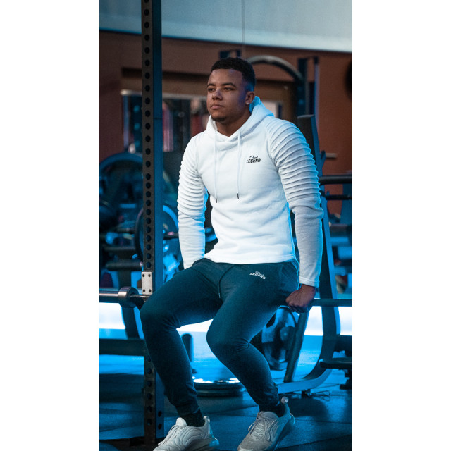 Legend Sports Hoodie rib sleeve white Y4810004WHITEM large