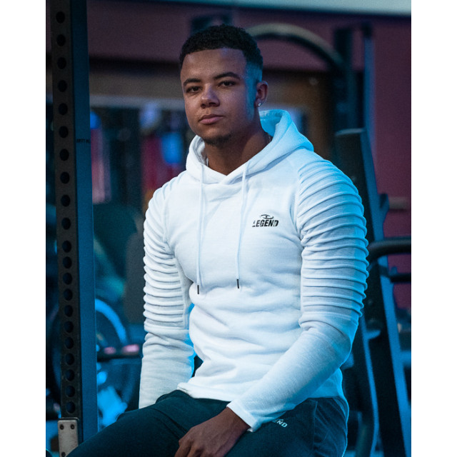 Legend Sports Hoodie rib sleeve white Y4810004WHITEM large