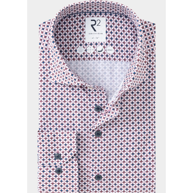 R2 Amsterdam Overhemd heren printed single technical knit 134.wsp.008/084 211356 large
