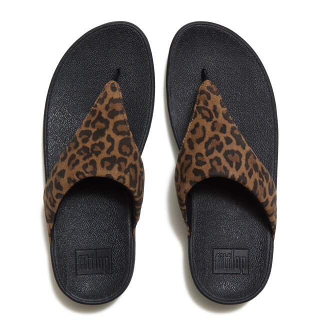 FitFlop Lulu suede leopard toe-post sandals ADP large