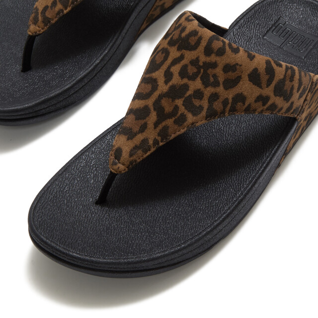 FitFlop Lulu suede leopard toe-post sandals ADP large
