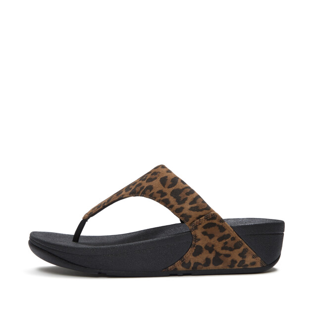 FitFlop Lulu suede leopard toe-post sandals ADP large