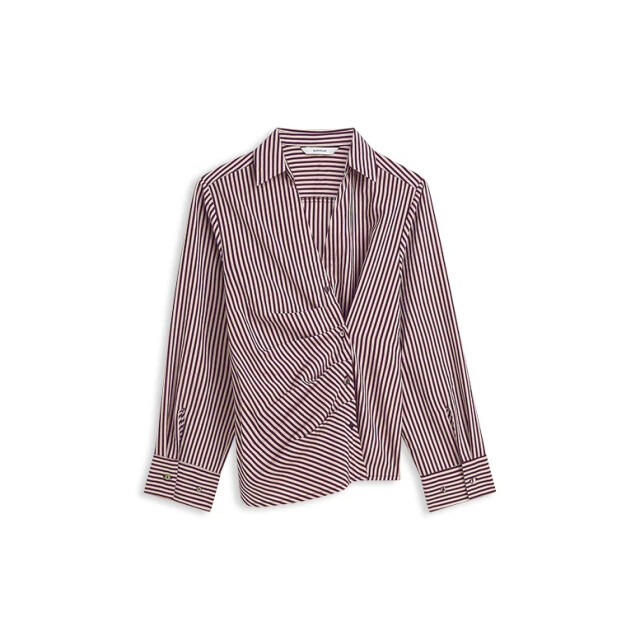 Summum 2s3532-12491 335 blouse two tone stripe small dark burgundy 2s3532-12491 335 large