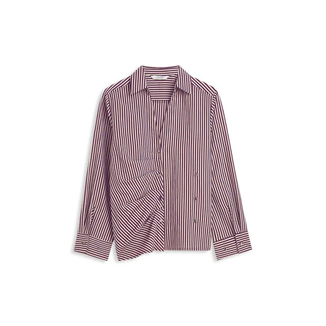 Summum 2s3532-12491 335 blouse two tone stripe small dark burgundy 2s3532-12491 335 large