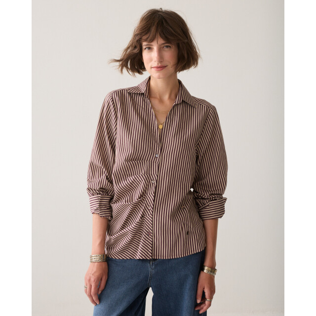 Summum 2s3532-12491 335 blouse two tone stripe small dark burgundy 2s3532-12491 335 large