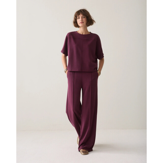 Summum 4s3019-30606 335 wide leg pant soft scuba dark burgundy 4s3019-30606 335 large