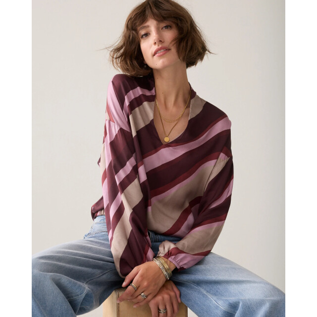Summum 2s3560-12488 120 top v neck stripe printed multicolour 2s3560-12488 120 large