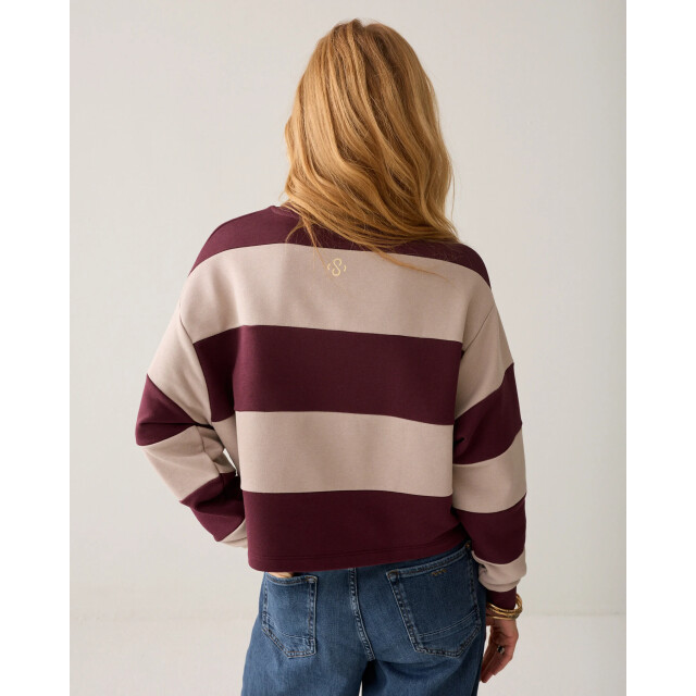 Summum 3s5336-30805 335 big stripe boxy sweatshirt dark burgundy 3s5336-30805 335 large