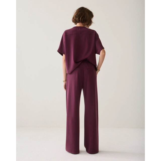 Summum 4s3019-30606 335 wide leg pant soft scuba dark burgundy 4s3019-30606 335 large