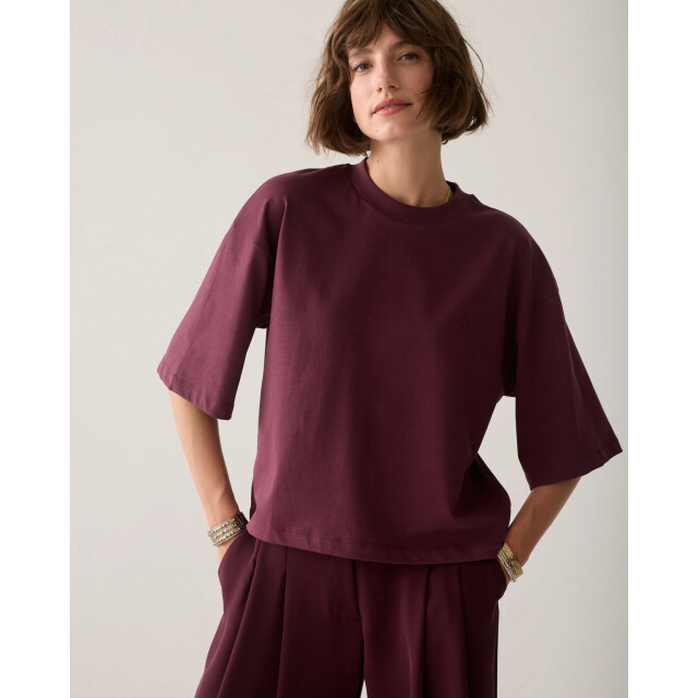 Summum 3s5332-30799 335 tee heavy jersey dark burgundy 3s5332-30799 335 large