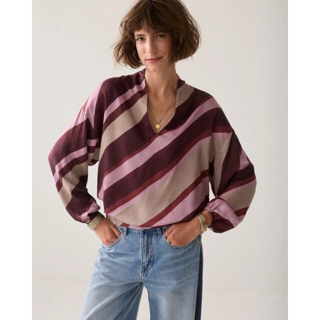 Summum 2s3560-12488 120 top v neck stripe printed multicolour 2s3560-12488 120 large