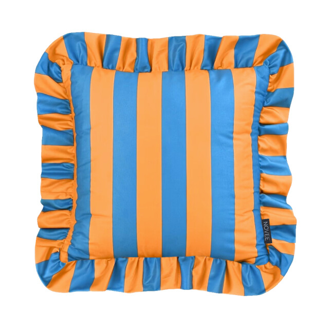 NOVÉE Ruffles stripe blauw/oranje kussenhoes | 45x45 cm | katoen/polyester 3683064 large