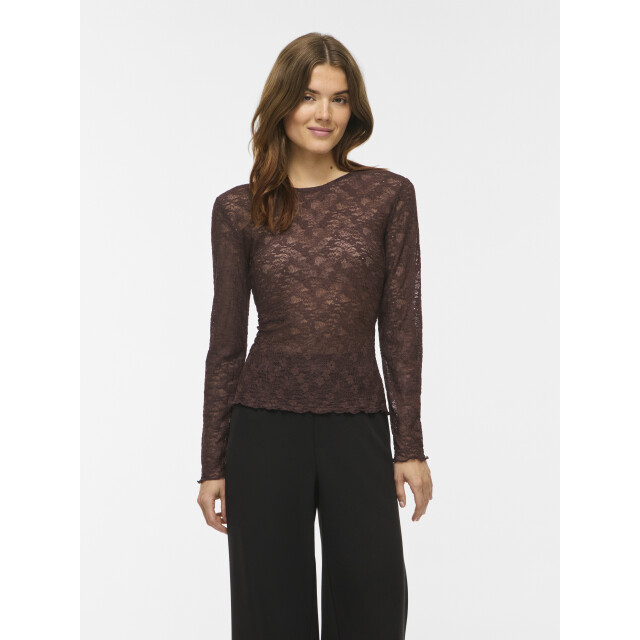 Vila Vifay kanten top met lange mouwen 14119318 large