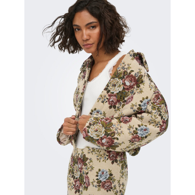 Jacqueline de Yong Jdyflola ls jacquard jacket wvn zand dessin 4279.06.0007 large