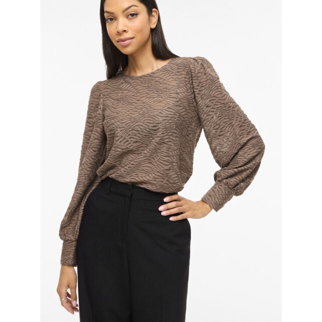 Vila Vifina ls o-neck top noos taupe 4389.77.0006 large
