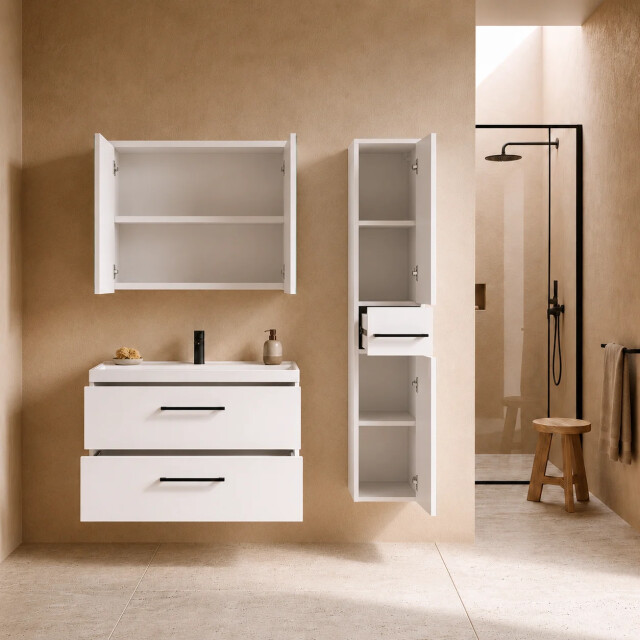 Badplaats Badkamermeubelset florence 80 x 40 cm hoogglans compleet met 3684362 large