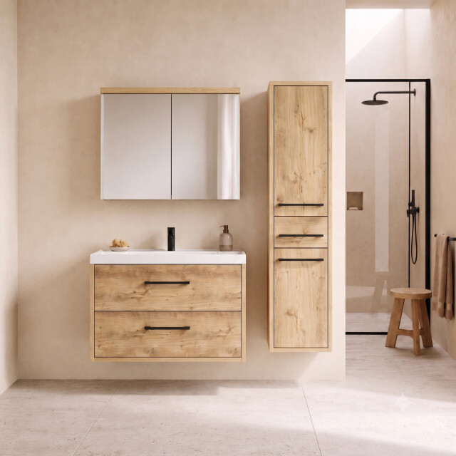 Badplaats Badkamermeubelset florence 80 x 40 cm kastanje compleet met 3684360 large