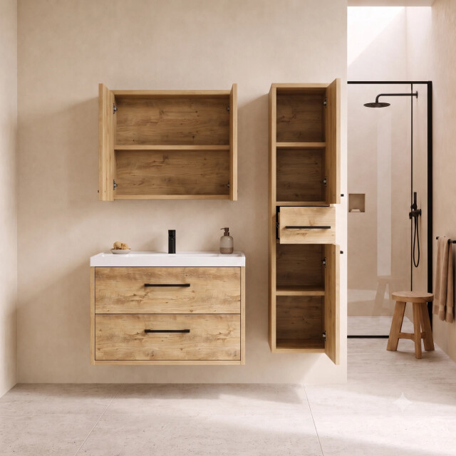 Badplaats Badkamermeubelset florence 80 x 40 cm kastanje compleet met 3684360 large
