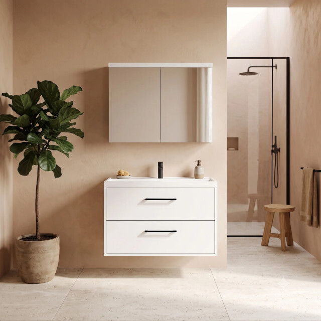 Badplaats Badkamermeubel florence 80 x 40 cm hoogglans badmeubel met 3684365 large