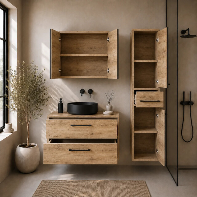 Badplaats Wastafelkast set florence 80 x 46 cm kastanje met 3684354 large