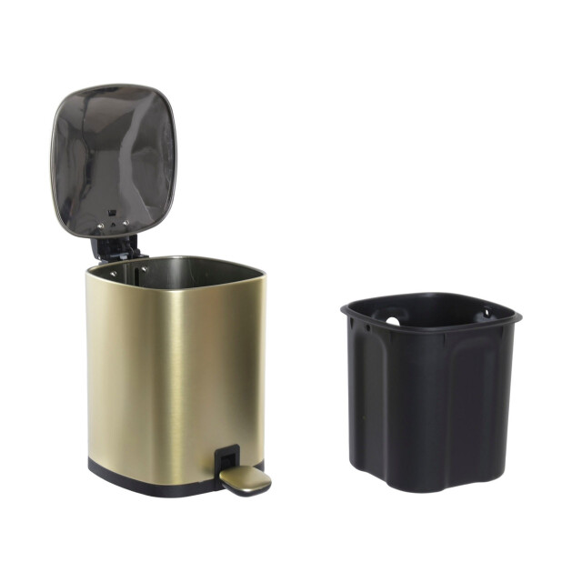 Casa di Elturo Pedaalemmer glam – 3 liter – mat goud – softclose – h24 cm – badkamer prullenbak 1985395 large