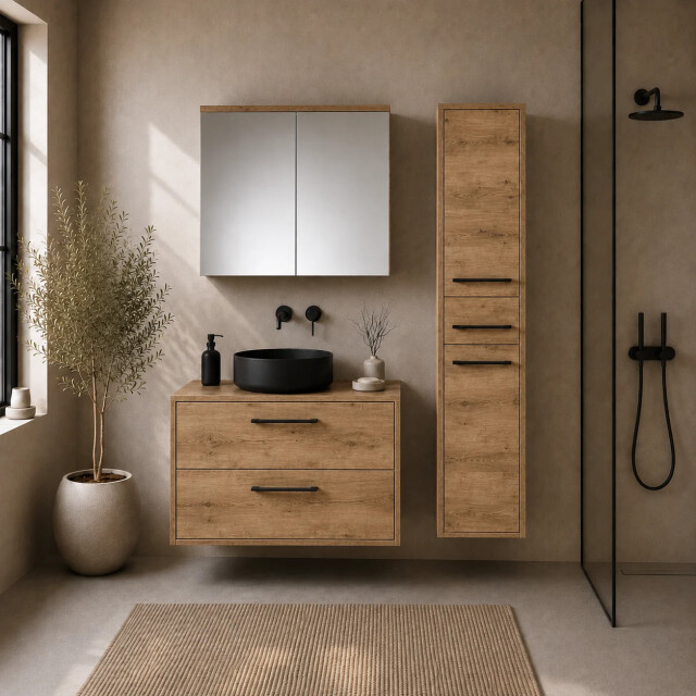 Badplaats Wastafelkast set florence 80 x 46 cm kastanje met 3684354 large