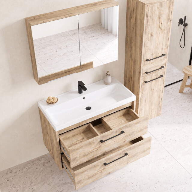 Badplaats Badkamermeubelset florence 80 x 40 cm kastanje compleet met 3684360 large