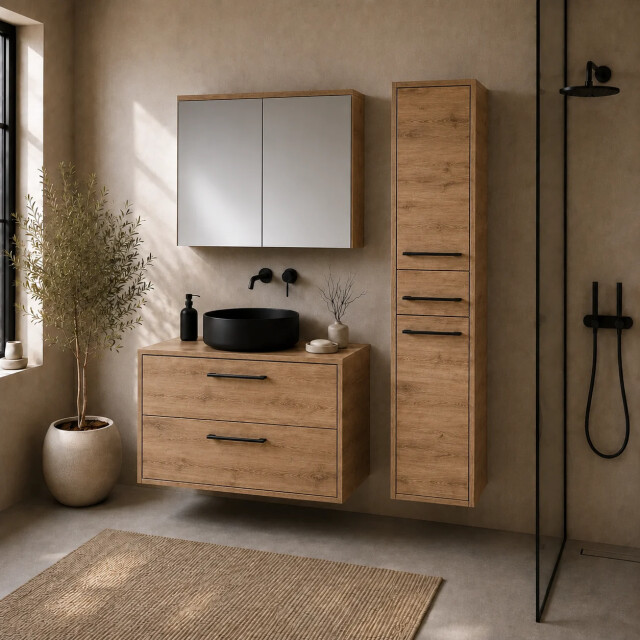 Badplaats Wastafelkast set florence 80 x 46 cm kastanje met 3684354 large