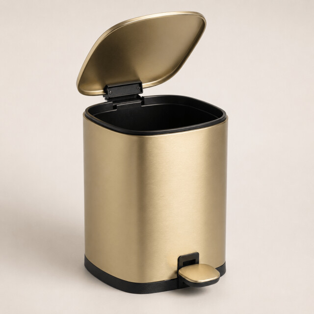 Casa di Elturo Pedaalemmer glam – 3 liter – mat goud – softclose – h24 cm – badkamer prullenbak 1985395 large