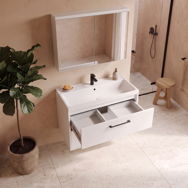 Badplaats Badkamermeubel florence 80 x 40 cm hoogglans badmeubel met 3684365 large