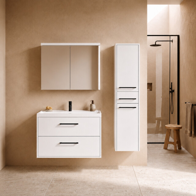 Badplaats Badkamermeubelset florence 80 x 40 cm hoogglans compleet met 3684362 large