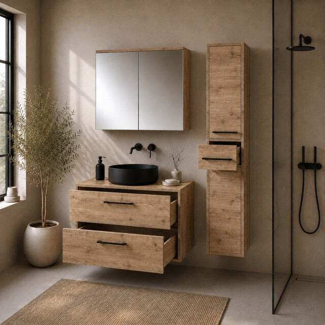 Badplaats Wastafelkast set florence 80 x 46 cm kastanje met 3684354 large