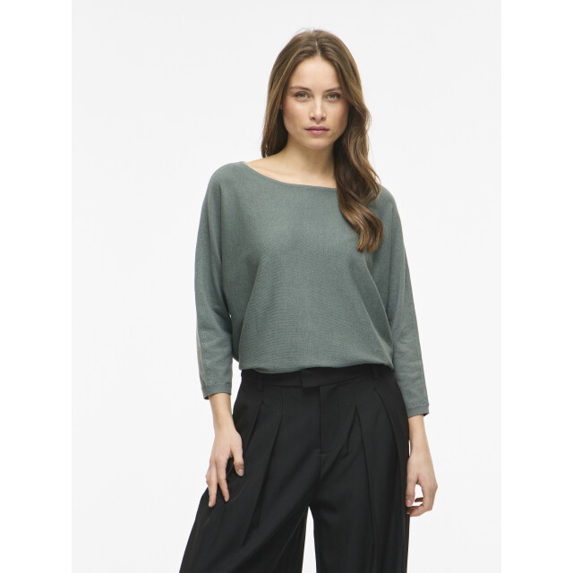 Vila Vimalu boatneck knit top met 3/4 mouwen 14112173 large