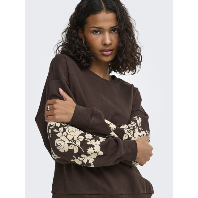 Jacqueline de Yong Jdy irmelin sweatshirt met flock bloemenprint 15376613 large