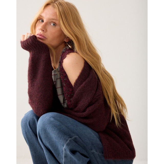 Summum Puff sleeve cardigan cozy bordeaux 4249.47.0014 large