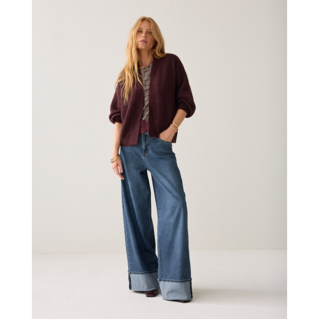 Summum Puff sleeve cardigan cozy bordeaux 4249.47.0014 large
