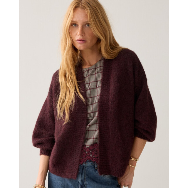 Summum Puff sleeve cardigan cozy bordeaux 4249.47.0014 large