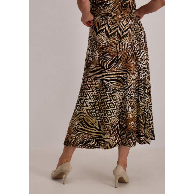 Geisha skirt long jersey aop 56350-60 jill 775 pr.06-25-2 brown/black 06415.840.0014 large