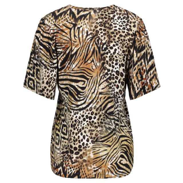 Geisha t-shirt v-neck jersey 52445-60 jazz 775 pr.06-25-2 brown/black 06011.840.0077 large