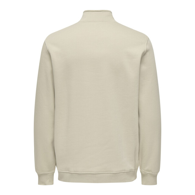 Only & Sons Onscurated reg half zip sweat beige 5209.05.0044 large